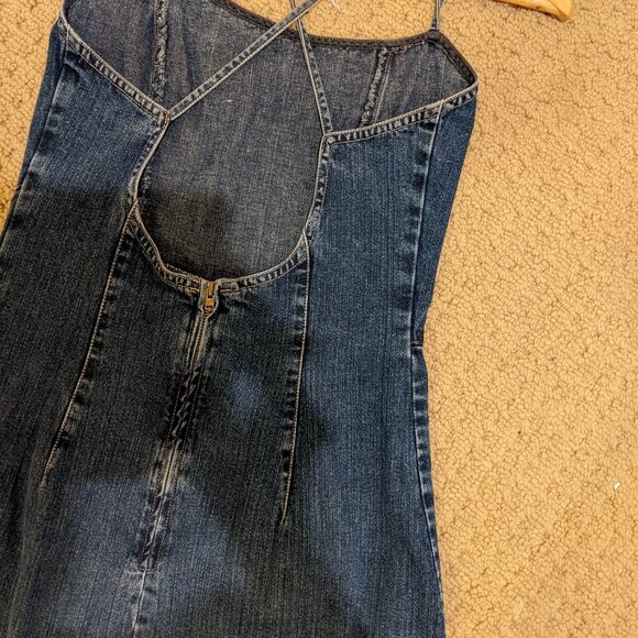 Vintage Sisley Denim Mini open back boyish sexy Dress – Made in Italy – XS - Picture 12 of 14